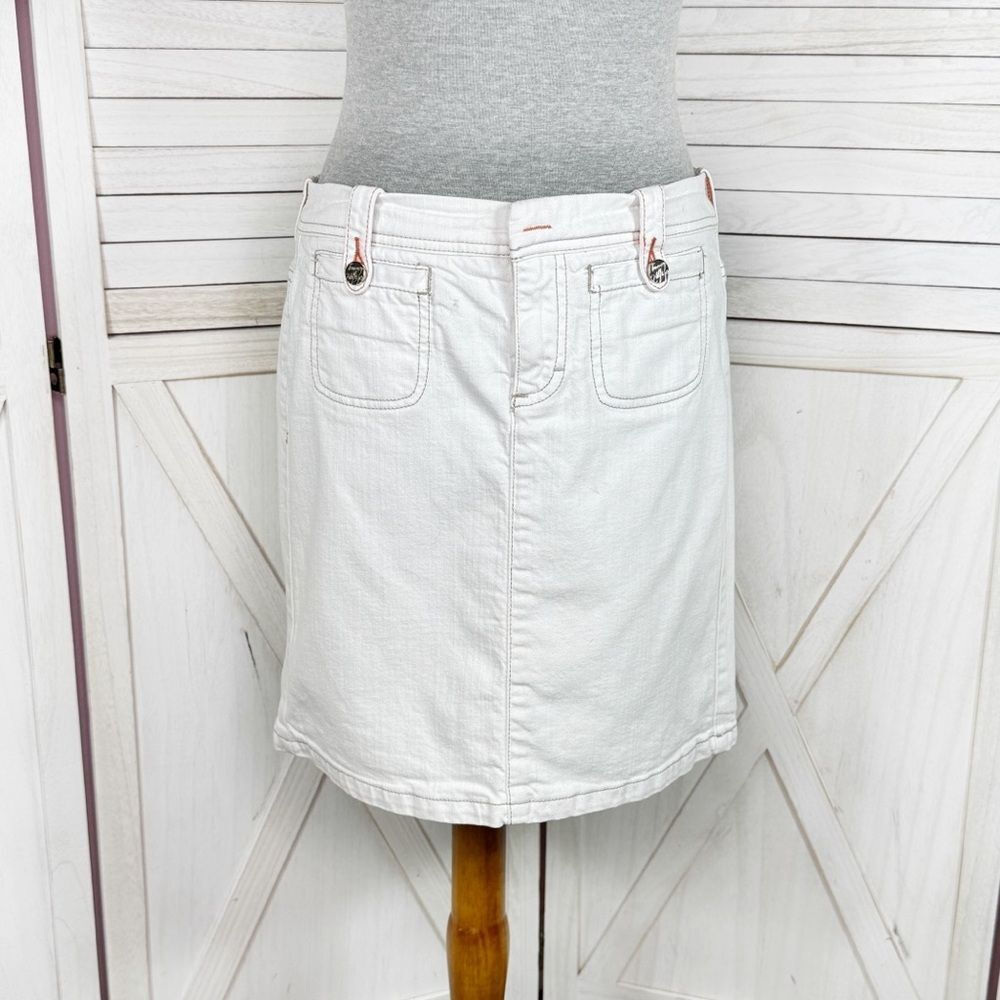 Tommy‎ Hilfiger Multi Pocket Denim Skirt White 6